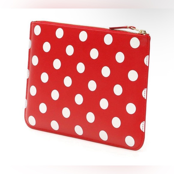 COMME des GARÇONS ドット柄 ポーチ レッド NWT Comme des Garçons Red Polka Dot Zip Pouch Wallet – Giftable
